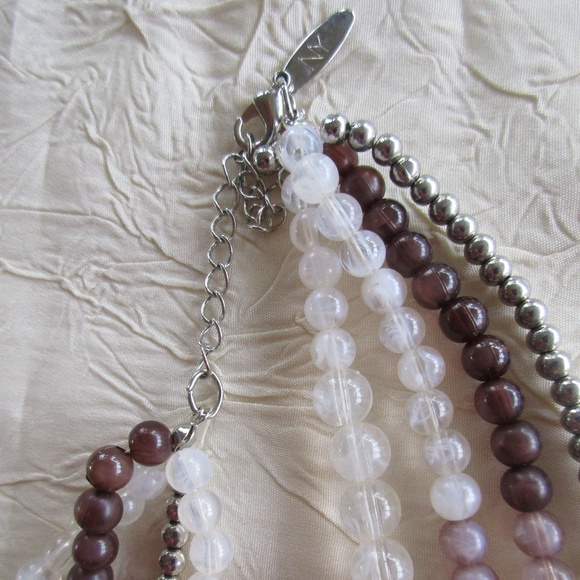 Pretty NY Multi Strand Purple BEADED NECKLACE - Picture 4 of 9